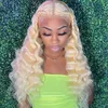 Spetsspår 613 Honey Blonde Loose Deep Wave 13x4 HD transparent främre människohår med pre -plockad brasiliansk peruk 180 för kvinnor9743468765219