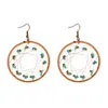 Vintage Dreamcatcher Women's Earrings Ethnic Stone Beaded Big Round Hollow Earrings For Women Summer Jewelry