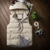 Man Custom Vests Jackor Fashion Trend Hip Hop Ärmlös Zipper Hooded Vest Coats Designer Tonåring Vinter Casual Slim Waistcoat Ytterkläder