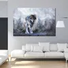 Affiche murale de nuages de loup, Art mural pour salon, images décoratives d'animaux, décoration de maison moderne, peinture sur toile sans cadre