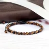 Fios de miçangas naturais Bracelet de olho de tigre natural Mini contas de 4 mm de pulseira de pulseiras trançadas para homens de proteção à saúde de homens Energia2069499