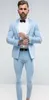 Latest Coat Pant Designs Italian Light Blue Men Suit Slim Fit 2 Piece Groom Tuxedo Custom Fashion Prom Blazer Terno Masculino Men's Suits &