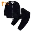 Ensembles de vêtements Automne Sporty 2 pièces Ensemble Enfant Enfants Solide Zipper Manteau Pantalon Garçon Fille Vêtements Gaine À Manches Longues Enfants 12M-5T Filles