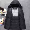 Longue doudoune hommes Top qualité épais chapeau d'hiver détaché chaud Parka imperméable coupe-vent-30 degrés 3073 211104