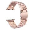 Metallrem för Apple Watch Band 44mm 40mm 38mm 42mm Rostfritt stål Armband Tre pärlor Sportarmband Iwatch Series 6 5 4 3 Se Watchband Smart Tillbehör