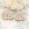 Mixed Simple 18K Gold Plated 925 Silver Luxury Brand Designers Letters Stud Geometric Famous Women Round Crystal Rhinestone Pearl Earring Wedding Party Jewerlry