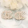 Mignon Filles Preal Cristal Lettres Stud 18K Plaqué Or 925 Argent Marque De Luxe Designers Géométrique Célèbre Femmes Strass Perle Boucle D'oreille De Mariage Bijoux De Fête