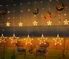 Party Decoration Pink Blue Led Curtain Light Star and Moon Wakacje String Light 2m 138led Wodoodporna Lampa Dekoracji Na Wesele, Party, Boże Narodzenie światła