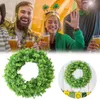 Decorative Flowers & Wreaths St. Patrick's Day Spring Green Wreath Artificial Leaves Garland Door Wall Decoration Ornament Wedding Home Deco