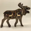 Wild Bear Christams Deer Craft 3D Lazer Kesilmiş Ahşap Malzeme Ev Dekoru Hediye Sanat El Sanatları Orman Hayvan Masa Dekorasyon Ayı Heykelleri Süsler Oda Dekorasyon