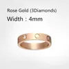 Titanium Steel Silver Gold Rose Zircon Mâle et femme Love Ring Ring Jewelry Un cadeau de mariage pour les jeunes mariés2620333