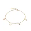 Miqiao trèfle trèfle à quatre feuilles bracelets pour femmes sur la chaîne de jambe de bijoux de la chaîne de jambe 925 argent sterling argent doré charme