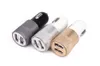 Metal Dual USB Port Car Charger Universal Led Charging Adapter For smart phone and tablet pc