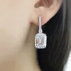 Luxe Emerald Cut 3ct Lab Diamond Dange Earring Real 925 Sterling Silver Jewelry Party Wedding Drop Earrings For Women Bridal191s