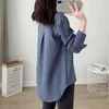 Ladies Tops Long Sleeve Plus Size Solid Cardigan Women Blouse Casual Loose Shirts Clothes Blusas Mujer 8175 50 210508