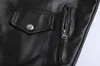 Menmens Locomotive Cuir Vestes Fashion Mâle Zipper oblique Zipper Slim Pu Pu en cuir Manteaux en cuir d'extérieur Vestes en cuir Taille 4xlmens