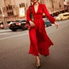 Women Dress Lantern Sleeve Bandage Vintage Dresses Plus Size Sexy Long Summer Clothes Fashion 210513