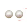 Big Pearl Stud Brincos Girl Rodada Geométrica Vintage Cristal Festa Brincos Para Mulheres Casamentos Moda Jóias Presentes