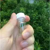 Mini botellas de vidrio con tornillo de plástico Tapa blanca Frascos transparentes Botella 5ml 6ml 7ml 10ml 14ml Frascos 100pcscantidad alta