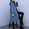 Manteau en laine mélangée pour femmes 2021 automne et hiver Style coréen ample mi-long à capuche rétro pardessus femmes