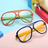 Анти-голубые светлые бокалы детские мальчики девочки компьютерные оптические очки рамы с двойным лучом черный розовый желтый стеклянный солнцезащитные очки