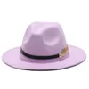 Winter Fedora Hats For Women Fashion Flat Wide Brim Wool Felt Jazz Men Fishbon Goth Top Vintage Wedding Hat