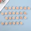 Wooden Alphabet Beads Chewable Safe Letter Teethers 15mm Unfinished Beech Round Wood Chip DIY Teething Accessories for Craft Jewelry Making