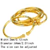 6pcs New Gold Color Middle East Africa Jewelry Ethiopian Two-tones Ball Bracelet Dubai Bangles for Women Wedding Gifts Q0719
