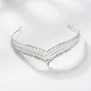 KMVEXO Luxury Pearl Bridal Crystal Tiaras Crown Princess Queen Pageant Prom Veil Tiara Party Wedding Hair Accessories 210616