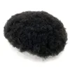 100% Human Hair Afro Mono Toupee Black Men Kinky Curly Wig