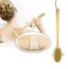 Trärengöring borstar naturlig borst kropp borste massager badduschborste långt handtag bak spa skrubber 7*42 cm