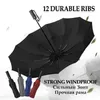 Forte resistente al vento 3folding umbrella automatica ombrello da uomo ombrellone donna pioggia 12ribs grandi ombrelloni regalo business portatile paraguas 211222