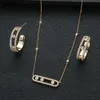 Conjuntos de anel de brinco de colar delicy na moda Gargantilha empilhável para as mulheres Dubai Jewelry Presente Pendientes Mujer Moda HXS005 H1022