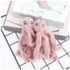 Kimter Cute Animal Fluffy Key Rings Pompom Octopus Plush Doll Keychain Women Bag Pendant for Kids Toys Fashion Accessories Gift