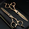 Professionele Kappers Snijden Schaar 6 Inch Dunner Shears Salon Barbers JP440C Gold Hair Tesouras1