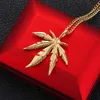 Moda Maple Leaf Naszyjnik Titanium Steel Wisiorek Glittey Charm Chain Prezent Hip Hop Biżuteria Akcesoria