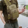 USB Fishing Tactical Chest Bag Sling Backpack Military Army Shoulder Camping Hiking Bags Travel Outdoor Bag Rucksack Pack XA178A Y0721