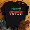 T-shirt feminina Zogankin engraçado Natal vidros de vinho tops moda meninas camisetas unisex casual manga curta preta