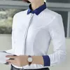 جديد أزياء المرأة القطن قميص الربيع الرسمي بلوزة أنيقة مكتب السيدات ملابس العمل زائد الحجم قمم 210317