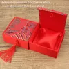 Geschenkpapier-Quasten im chinesischen Stil, Seiden-Weihnachtsboxen für Schmuck, Armbänder, quadratische Verpackung, Geschenkbox mit flauschiger Baumwoll-Aufbewahrungsbox