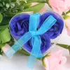 Savon rose fait à la main avec boîte-cadeau en forme de coeur Simulation fleur papier fleur savon pour 2021 Saint Valentin fête d'anniversaire cadeau faveur de Noël