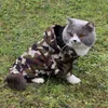 Pet Yağmurluk Kedi Köpek Giyim Moda Kamuflaj Baskı Yavru Ceket Teddy Bichon Bulldog Evcil Köpekler Giyim