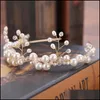 Juwelieropean -European -selling Bruid Handgemaakt Wit Pearl Hair Lead Buckle trouwjurk aessories hoofdband kroon tiara bruids sieraden druppel delive