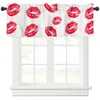 カーテンドレープセクシーな唇の水彩画の窓のカーテン居間の寝室ブラインドキッチントリートメントパネル