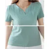 Bobokateer pamuk gömlek kadın bluzlar artı boyutu nakış bluzu femme ete kısa kollu yaz üstleri blusas camisas mujer 210326