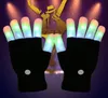 Partybevorzugung 7 Modi Farbwechsel blinkender LED-Handschuh für Konzertparty Halloween Weihnachten Finger blinkende leuchtende Fingerlicht leuchtende Handschuhe