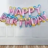 Lettere da 16 pollici BUON COMPLEANNO Foil Balloon Decorazione per feste Palloncini per bambini Alfabeto oro argento Palle regalo per bambini DH8570