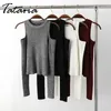 Women's Fashion Bodycon Off Shoulder Knitted Top White Trendy T Shirts Cotton Thread Long Sleeve Sexy Spring Women Tops 210514