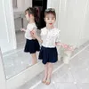 Teen Girls Clothing Heart Vest + Skirt Costume For Casual Style Outfit Summer Kids 6 8 10 12 14 210527