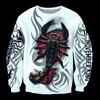 Felpe con cappuccio da uomo Felpe da uomo Casual Stampa 3D Novembre Scorpione Tattoo Uomo Pullover Donna Felpa con cappuccio Giacca Hip-Hop Unisex Streetwear